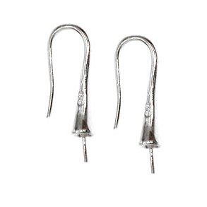 Ohrhaken mit Perlenschale und Stift, Sterlingsilber, 19 mm, 1 Paar