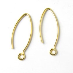 Ohrb&uuml;gel mit &Ouml;se, offen, oval, vergoldetes Silber, 23x11mm, 2 Stk.