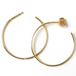 Ohrbgel, gro, offen, Ring mit Stift, vergoldetes Silberes Silber, 30 mm, 2 Stk