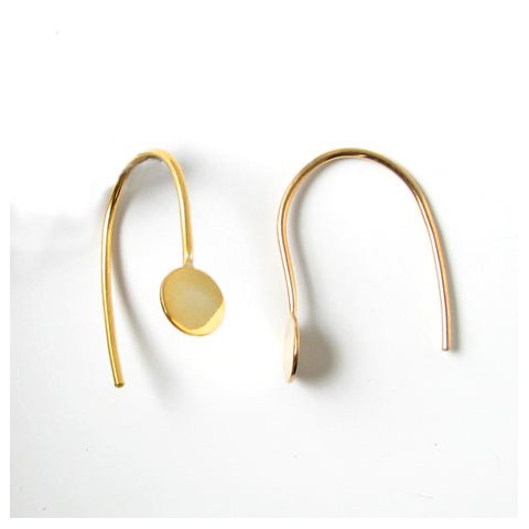 rekroge med 6 mm plade, buet krog, forgyldt slv, 18 mm., 2 stk.