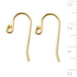 Ohrhaken mit Kugel, Gro&szlig;kauf, vergoldetes Silber 21x11 mm, 100 Stk.