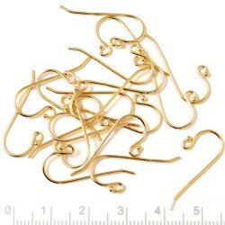 Grokauf, Ohrhaken, mit Kugel, vergoldetes Silber 24x12 mm, 100 Stk.