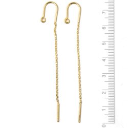 Ohrhaken mit se, Kette und Stift, vergoldetes Silber, Gesamtlnge 75 mm, 2 Stk.