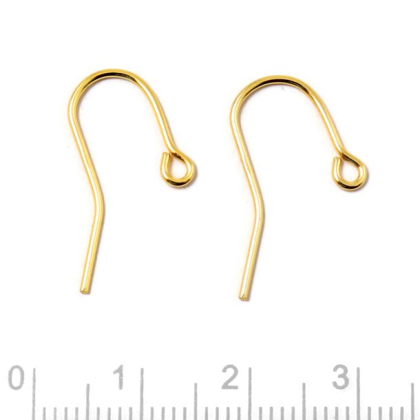 Ohrhaken mit �se, vergoldetes Silber, 21x10x0,8 mm, 4 Stk.