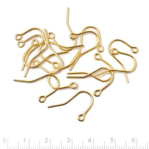 Ohrhaken mit �se, Gro�kauf, vergoldetes Silber, 21x10x0,8 mm, 100 Stk.