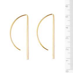 Ohrhaken, lang, offen, P-frmig, 40x16 mm, vergoldetes silber, 2 Stk