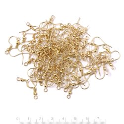 Ohrhaken mit Kugel, Grokauf, Spirale und se, dauerhafter vergoldeter STAHL, 100 Stk.
