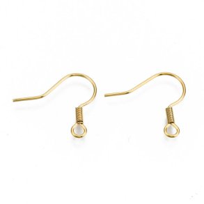 Gold Fishhook Earring Hooks - 120 PCS/60 Pairs 18K Gold Hypoallergenic Ear  Wires Fish Hooks for Jewelry Making, Jewelry Findings Parts with 120 PCS