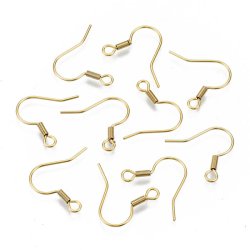 Ohrhaken mit Spirale und se, vergoldeter Stahl, 6 Stk.