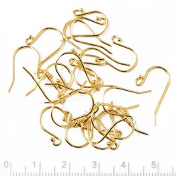 Ohrhaken, Standard mit Kugel, vergoldetes Silber, 17x11x0,8 mm, 4 Stk