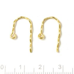 Ohrhaken mit Bgen und se, vergoldetes Silber, 19x11x0,9 mm, 2 Stck