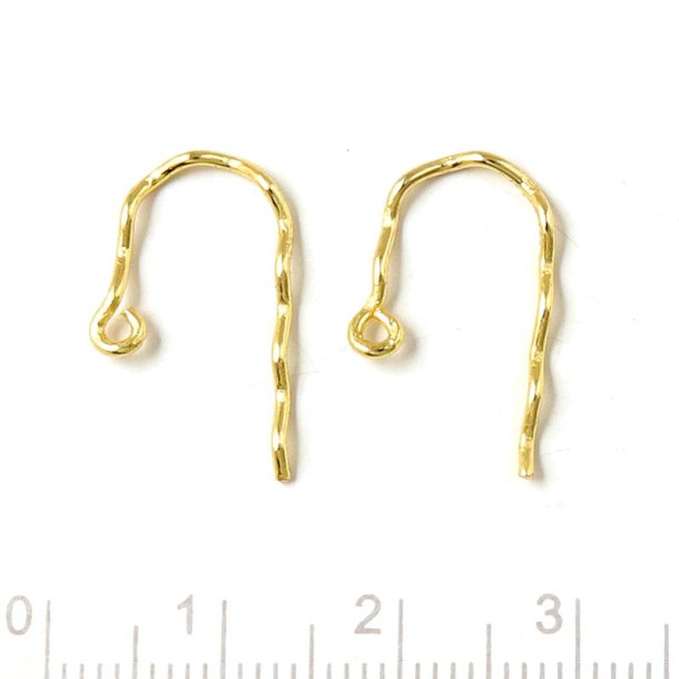 Ohrhaken mit Bgen und se, vergoldetes Silber, 19x11x0,9 mm, 2 Stck