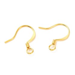 Ohrhaken mit Spirale und �se, 18 Karat vergoldetes Messing, 17x16 mm, 10 Stck