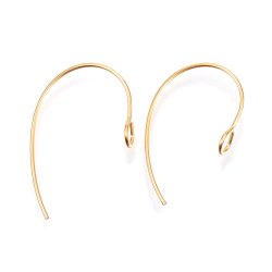 Ohrhaken, mit &Ouml;se, stark-vergoldetes Stahl, 25x14 mm, 6 Stk.