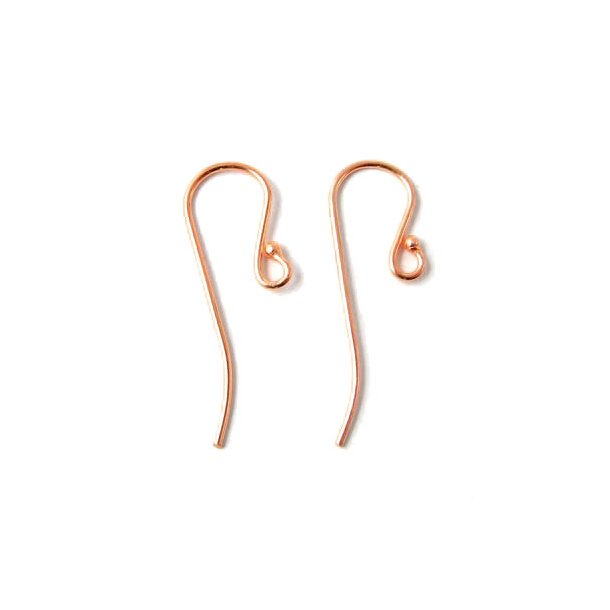 Earwires with ball, gold-plated silver silver 24x12mm, 4pcs.