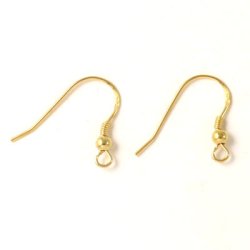 Ohrhaken, Spirale, se und Kugel, 21x16 mm, vergoldetes Sterlingsilber 2 Stk.