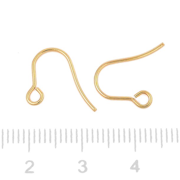 Ohrhaken mit �se, vergoldeter Stahl, 15 x 12 mm, 6 Stck