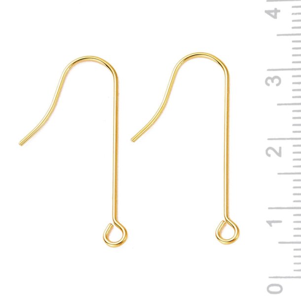 Lange Ohrhaken mit �se, vergoldeter Stahl, 28x15 mm, 6 Stck