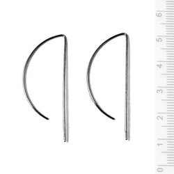 Ohrhaken, P-f&ouml;rmig, offen, 40x16 mm, oxidiertes Silber, 2 Stk