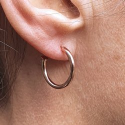 Ohrstecker, rosa vergoldetes Silber, rund, offen, Durchmesser 18 mm, 2 Stk