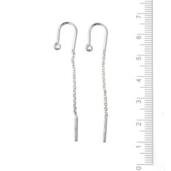 Ohrhaken mit se, Anker-Kette und stifte, Silber, Totale Lnge 65 mm, 2 Stk.