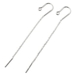 Ohrhaken mit se, Anker-Kette und stifte, Silber, Totale Lnge 75 mm, 2 Stk.