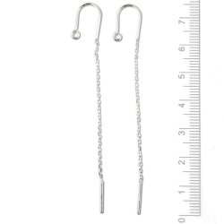 Ohrhaken mit se, Anker-Kette und stifte, Silber, Totale Lnge 75 mm, 2 Stk.