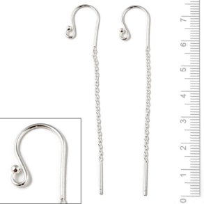 Sterling Silver Fancy Earring Wire Hooks for Crystals (Sold per pair), Jewelry  Making Chains Supplies Wholesaler