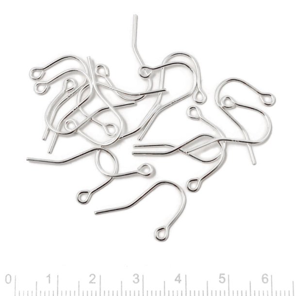 Earwires with loop, bulk purchase, sterling silver, 21x10 mm, 100pcs