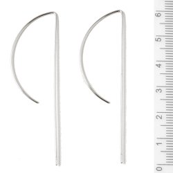 Ohrhaken, extra lang, 60x18 mm, offen, Sterlingsilber, 2 Stk