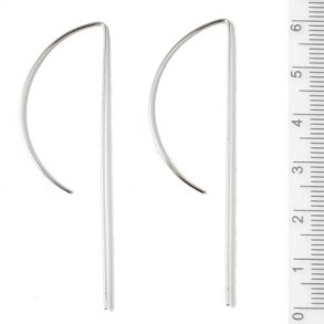 Ohrhaken, extra lang, 60x18 mm, offen, Sterlingsilber, 2 Stk