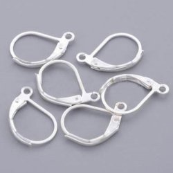 Brisuren mit se, gerundet, versilbertes Messing, 15x10 mm, 4 Stk.