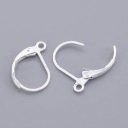 Brisuren mit se, gerundet, versilbertes Messing, 15x10 mm, 4 Stk.