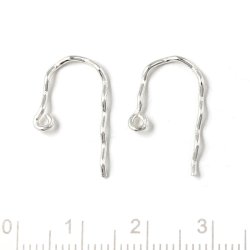 Ohrhaken mit Bgen und se, Silber, 19x11x0,9 mm, 2 Stck