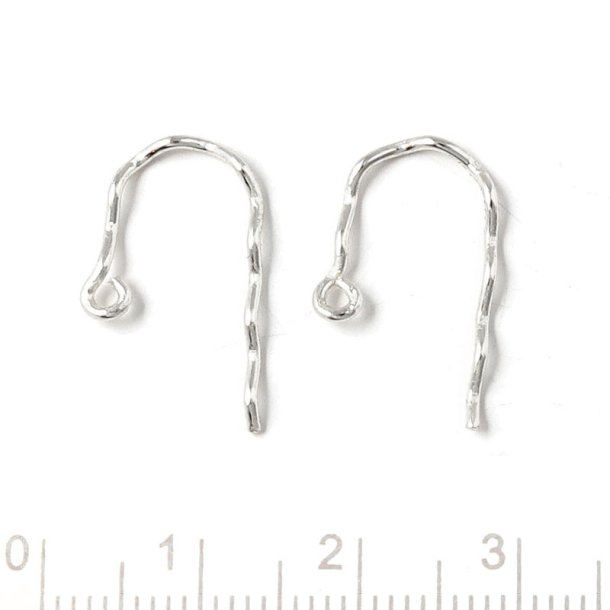 Ohrhaken mit Bgen und se, Silber, 19x11x0,9 mm, 2 Stck