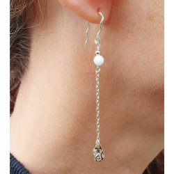 Ohrhaken mit Bgen und se, Silber, 19x11x0,9 mm, 2 Stck