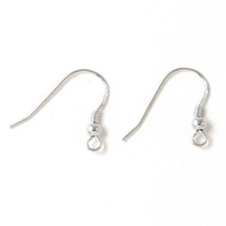 Ohrhaken, Spirale und Kugel, 20 mm, Silber 2 Stk.