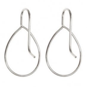 Ohrhaken mit offenem Bügel, versilbertes Messing, 29x16x0,7 mm, 4 Stk