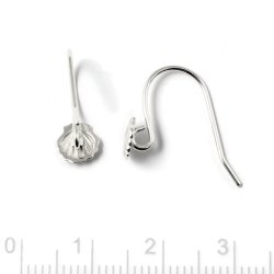 Ohrhaken mit Muschel und se, Sterlingsilber, 20x6,5 mm, 2 Stck