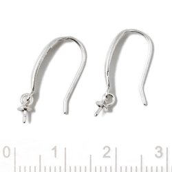Ohrhaken, Silber, l&auml;ngliche Tropfen mit Stift-&Ouml;se anhang, 21 mm, 2 Stk