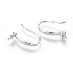 Ohrhaken, Silber, l&auml;ngliche Tropfen mit Stift-&Ouml;se anhang, 21 mm, 2 Stk