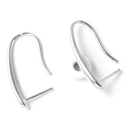 Ohrhaken, Silber, l&auml;ngliche Tropfen, mit Stift, 23 mm, 2 Stk.