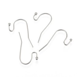 Ohrhaken, mit Kugel, Edelestahl, 21x12 mm, 6 Stk.