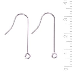 Lange Ohrhaken mit �se, Edelstahl, 28x15 mm, 6 Stck