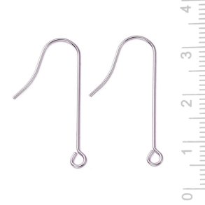 Lang �rekroge med �je, rustfrit st�l, 28x15 mm, 6 stk