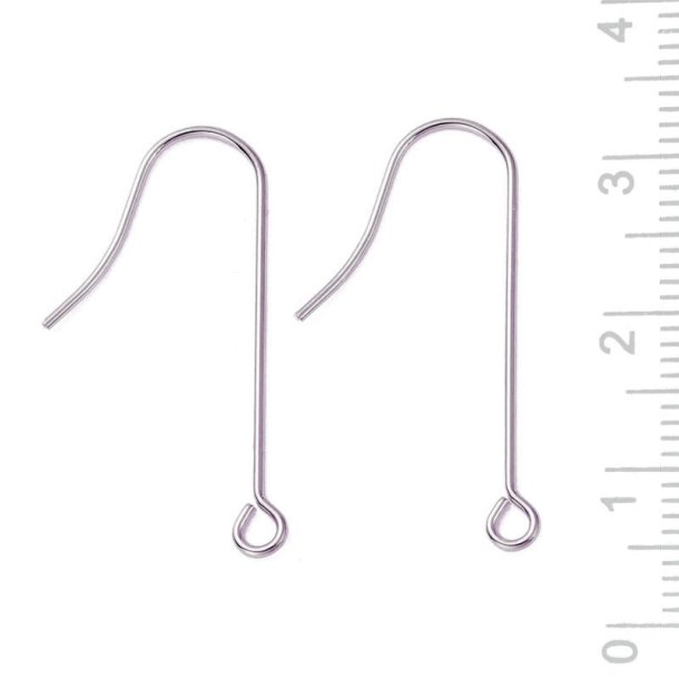 Lange Ohrhaken mit �se, Edelstahl, 28x15 mm, 6 Stck