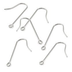 Lange Ohrhaken mit �se, Edelstahl, 28x15 mm, 6 Stck