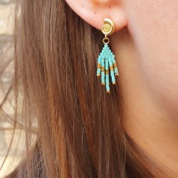 Ohrstecker, Seeschneckenhaus mit offener se, Silber vergoldet, 9,5x6 mm, 2 Stck