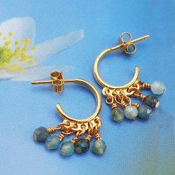 Ohrstecker, rosa vergoldetes Silber, rund, offen, mit 3 &Ouml;sen, 12x1,8 mm, 2 Stk