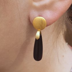 Ohrstecker mit gebogener M&uuml;nze, gl&auml;nzend, vergoldetes Silber, 10 mm, 2 Stk